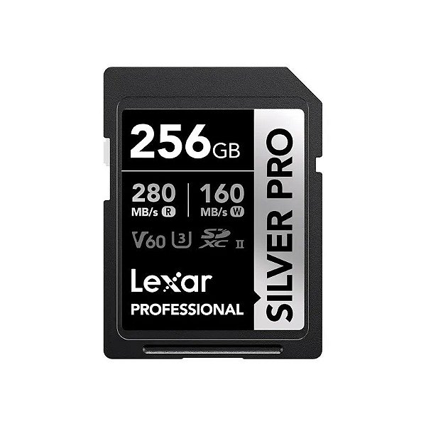 Cartão de Memória SD Lexar Professional Silver Pro 280-160 MB/s C10 U3 V60 256 GB (LSDSIPR256G-BNNNG)