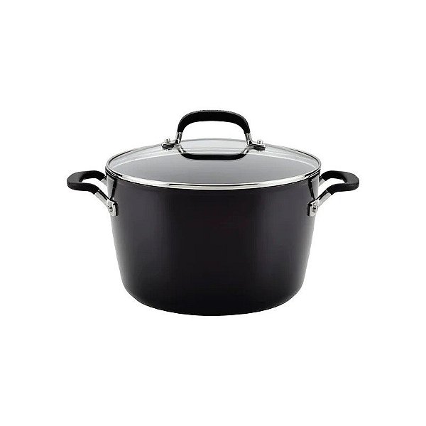 Panela Kitchenaid Antiaderente com Tampa 3 CAMADAS 8L Preto
