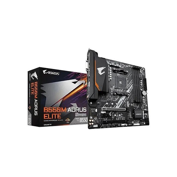 Placa-mãe AMD AM4 Gigabyte B550M Aorus Elite HDMI/DVI/DDR4