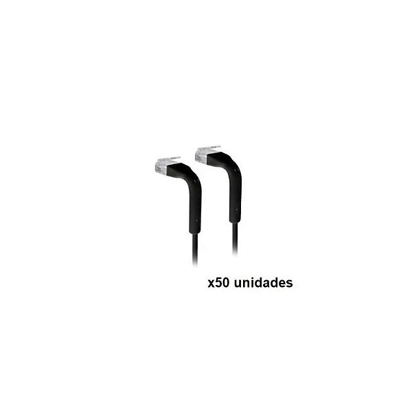 Kit de Cabo Patch UI UniFi 10cm Preto - 50 Peças