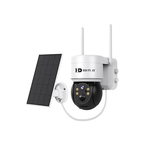 Câmera de Segurança HD Play HDSC-MQ6 - Full HD - Wi-Fi - com Painel Solar - Preto