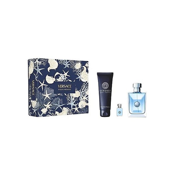 Kit Perfume Versace Pour Homme Edt - Masculino 3 Peças