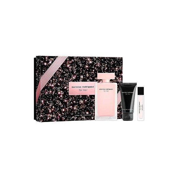 Kit Narciso Rodriguez For Her XMS24 - 3 Em 1 - Perfume Edt 100ML + Perfume Edt 10ML + Loção Corporal 50ML