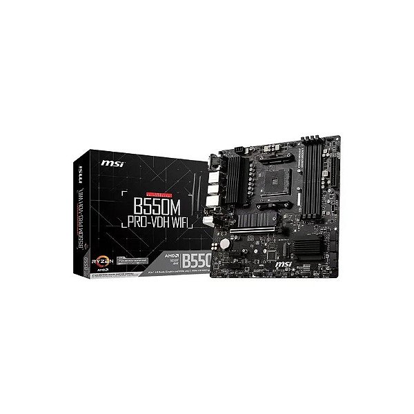 Placa Mãe MSI B550M Pro-VDH Wifi DDR4 Socket AMD AM4 Chipset B550 Micro ATX