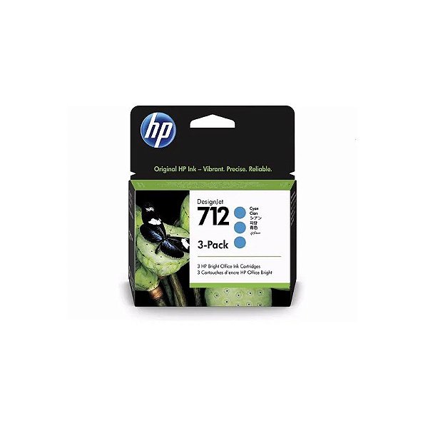 Cartucho HP 712 (3ED77A) Ciano 29ML T250 3-Pack