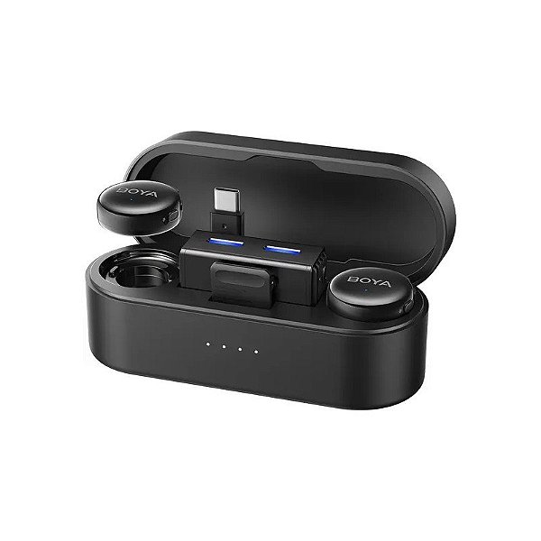 Microfone Sem Fio Boya BOYALINK3-02 USB-C Preto (2TX+1RX)