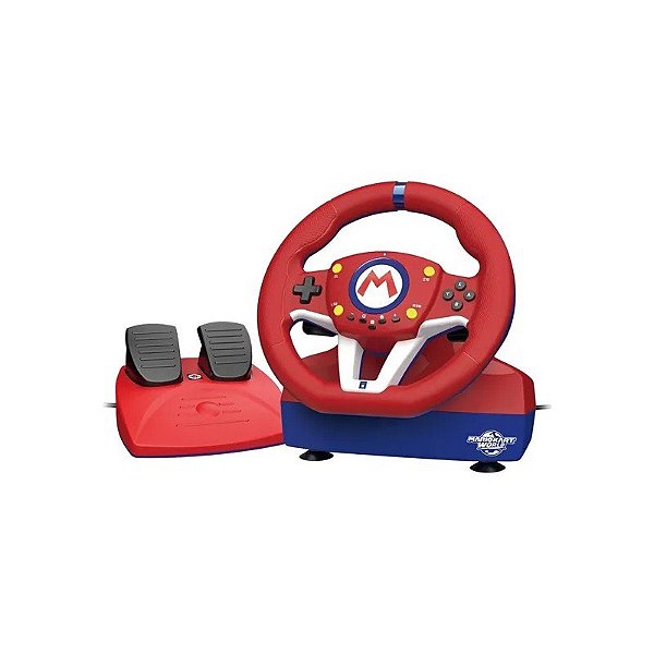 Volante de Corrida Hori Mario Kart Racing Wheel Pro Mini NSX-122U para Nintendo Switch 2 - Vermelho/Azul