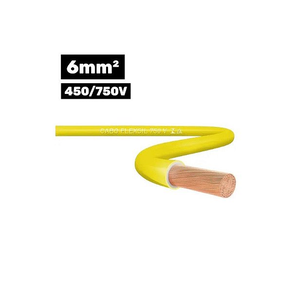 Cabo Flexsil 450/750V 1*6MM 100M Amarelo
