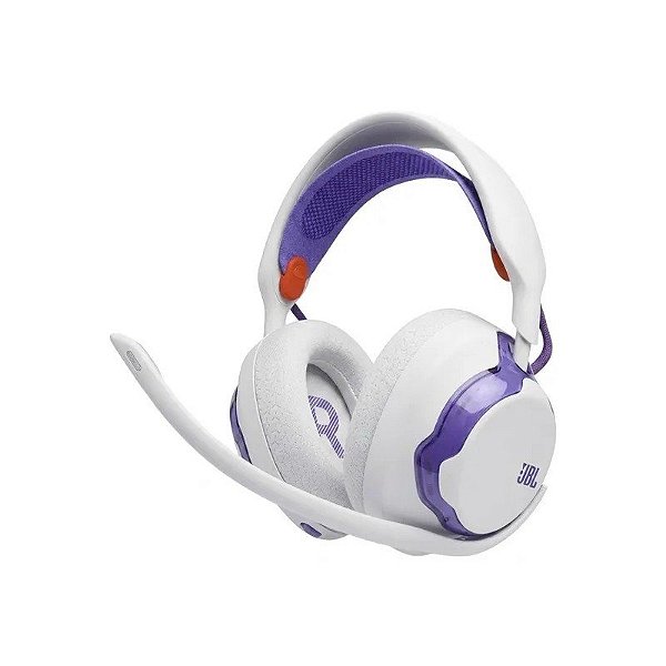 Fone de Ouvido Gamer JBL Quantum 650 Sem Fio - Branco/Roxo