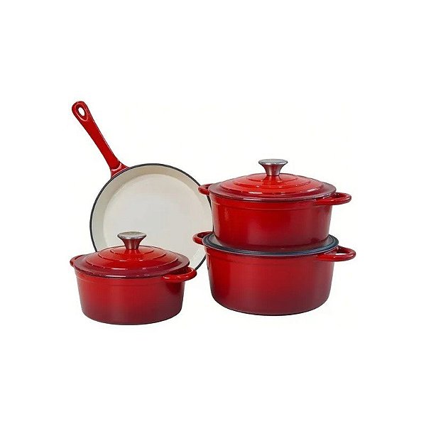 Kit de Panelas Maryland MRCIE403R - Vermelho - 4 Peças