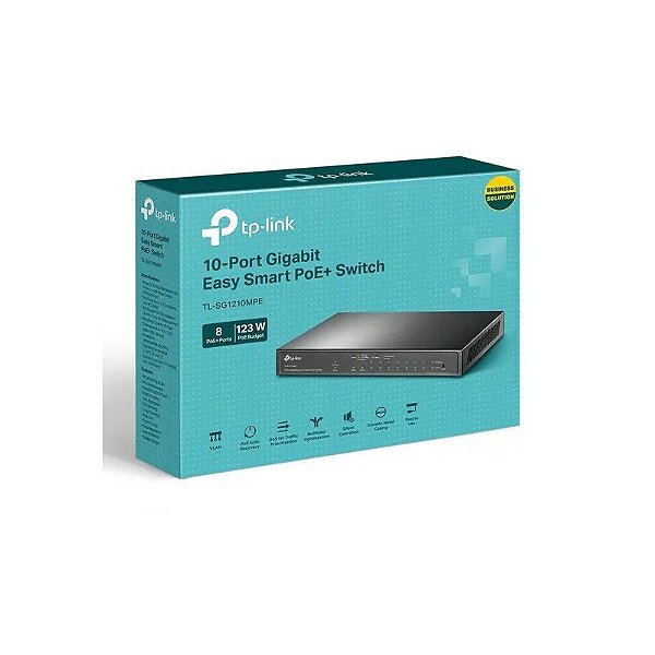 Hub 10 Portas TP-Link TL-SG1210MPE 8 Portas Giga Poe Switch Gerenciável