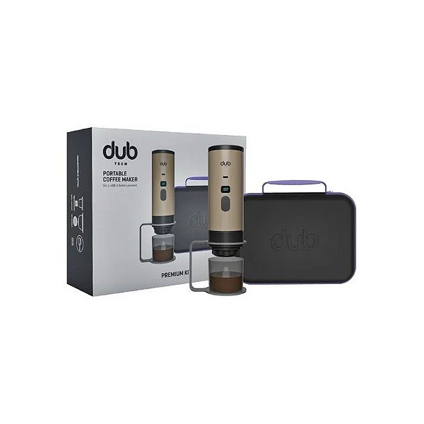 Cafeteira Portátil Dub DBCM Premium Kit 3 em 1 USB-C - Dourada