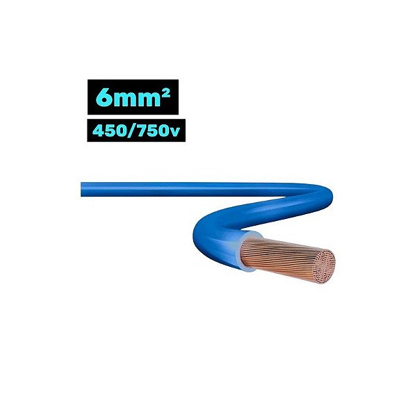 Cabo Flexível CH 450/750V 6MM 100M Azul
