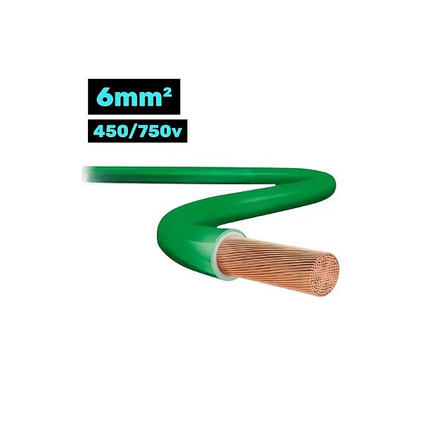 Cabo Flexível CH 450/750V 6MM 100M Verde
