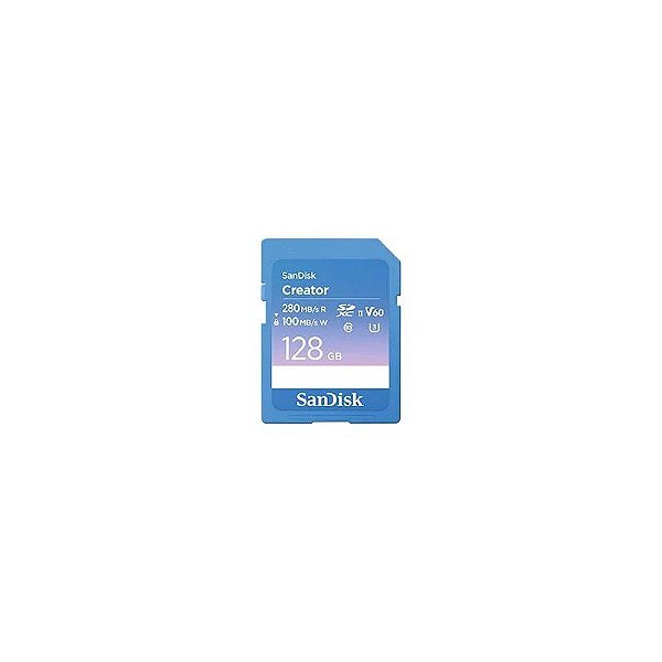 Cartão de Memória SD Sandisk Creator V60 U3 6K Uhd 128GB - SDSDXEP-128G-Gncis