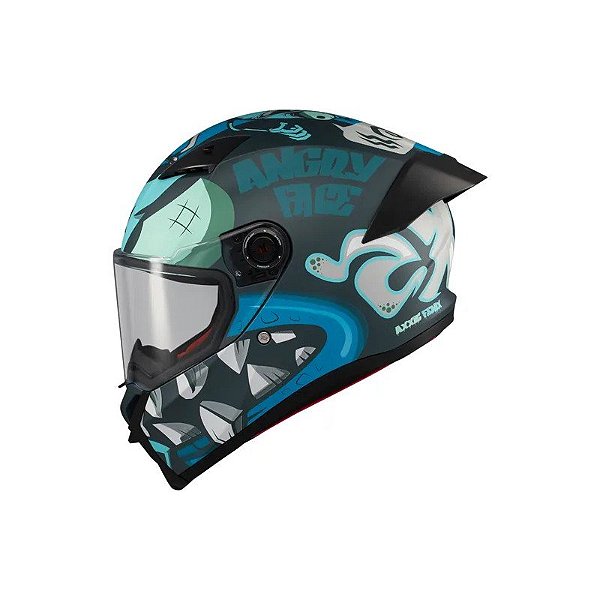 Capacete Axxis Fenix Angry Face C7 - Fechado - Tamanho M - Matt