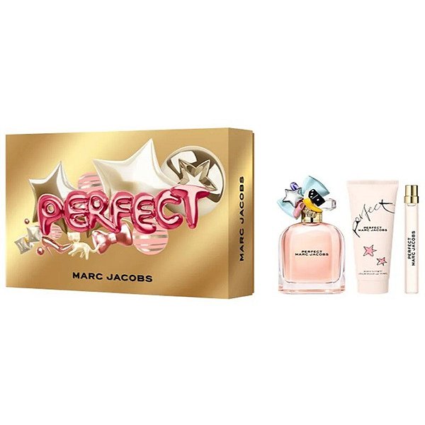 Kit Perfume Marc Jacobs Perfect EDP 100mL+10mL+Loção Corporal 75mL - Feminino