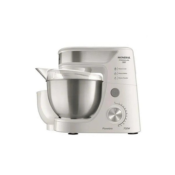 Batedeira Planetária Mondial Premium Branco Inox 700W 220V