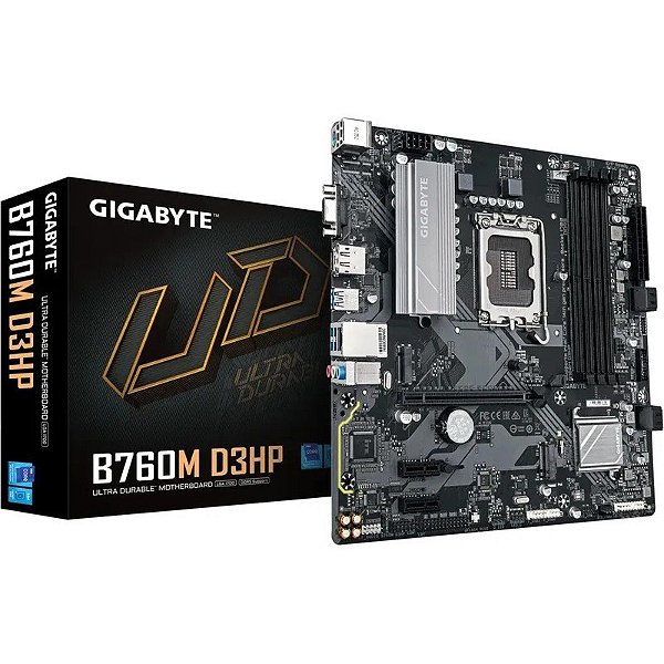Placa-mãe Gigabyte B760M D3HP LGA1700/4xDDR5/PCI-E/M.2/HDMI/DP