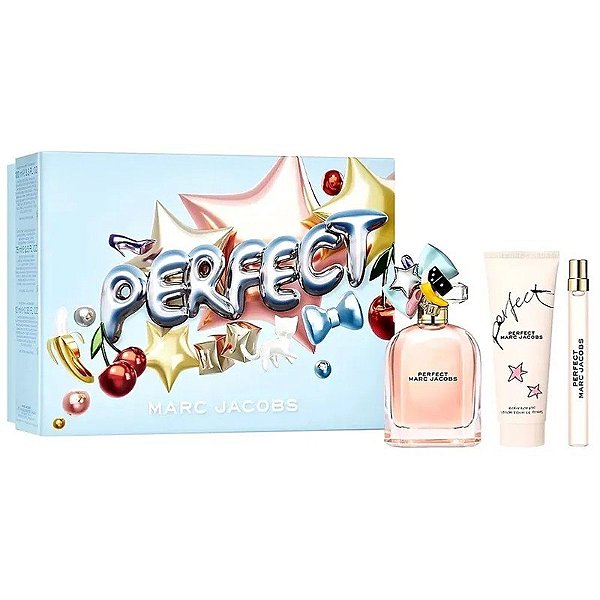 Kit Perfume Marc Jacobs Perfect EDP 100mL+10mL+Loção Corporal 75mL - Feminino