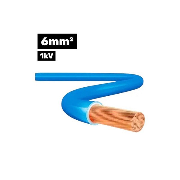 Cabo Flexível Silnax 1KV Hepr 1*6MM 100M Azul