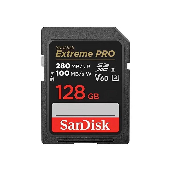 Cartão de Memória SD SDXC Sandisk Extreme Pro 280-100MB/s Uhs-II U3 V60 128 GB (SDSDXEP-128G-GN4IN)