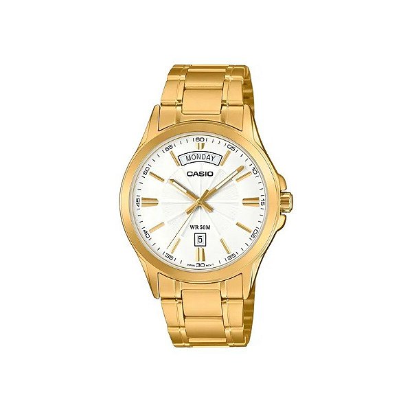 Relógio Casio MTP-1381GD-7AVDF Analógico Masculino - Dourado/Branco