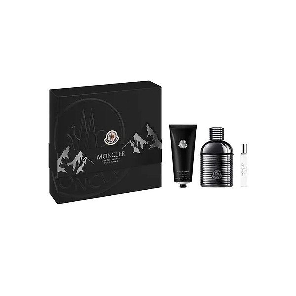 Kit Perfume Masculino Moncler Sunrise Pour Homme Edp 100 ML + Perfume 7.5 ML + Gel de Banho 100 ML