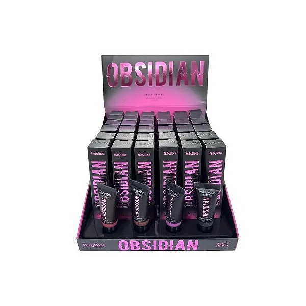Bálsamo Labial Ruby Rose Jelly Jewell Obsidian Ruby Rose HB-7400 - 36 Unidades