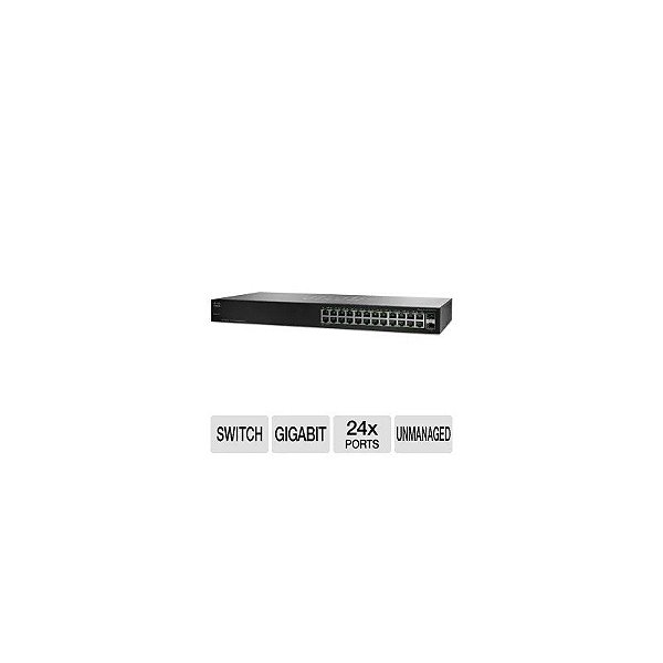 Switch 24 Portas Cisco SG100-24-Rede Local 10/100/1000 + 2 Portas SFP