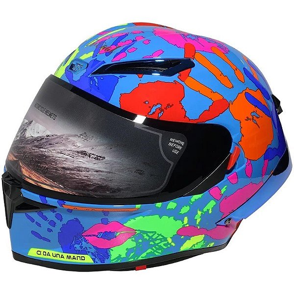 Capacete para Moto LV Cool Helmets P7 - Tamanho XL (61-62) Estampa de Palma