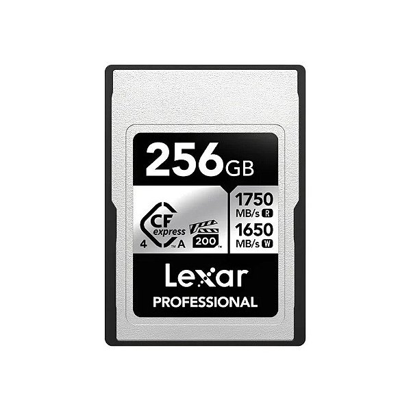 Cartão de Memória Cfexpress 4.0 Lexar Professional Silver Tipo A 1750-1650 MB/s 256 GB (LCAEXS4256G-Rneng)