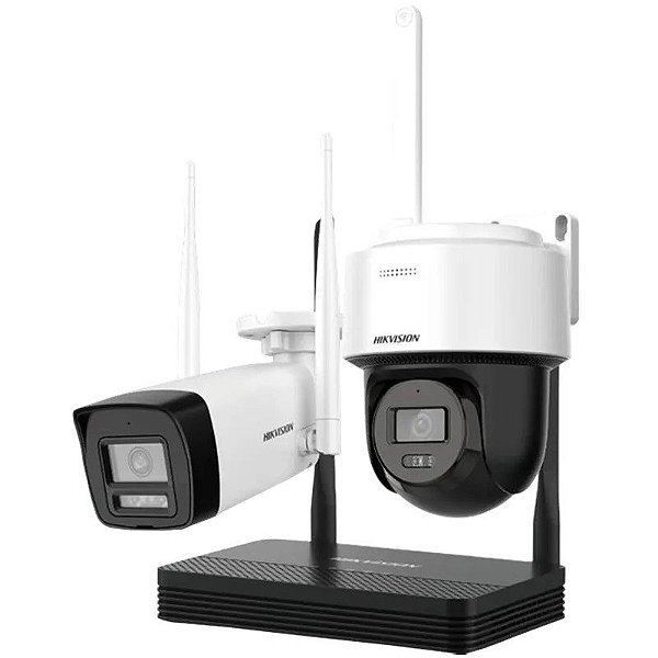 Kit CCTV Hikvision NKS422W03H NVS WiFi com 2 Câmeras Bullet/Dome 2MP