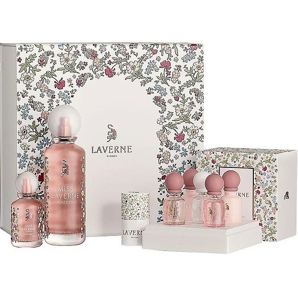 Kit de Perfume Laverne Miss Laverne Garden EDP 200mL + Névoa para Cabelo 50mL + 5 EDP 10mL