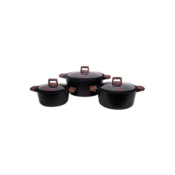 Jogo de Panelas Ucc Life Granito Preto