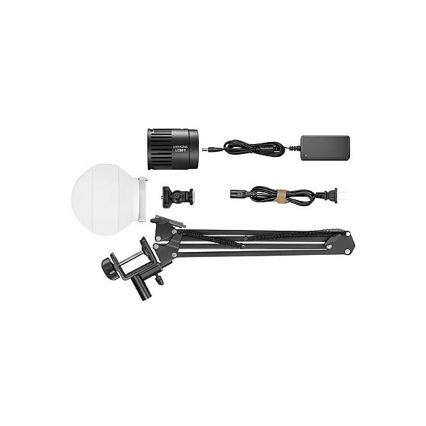 Kit de Iluminação LED Godox Litemons LC30D K1 com Difusor + Suporte de Mesa - Preto