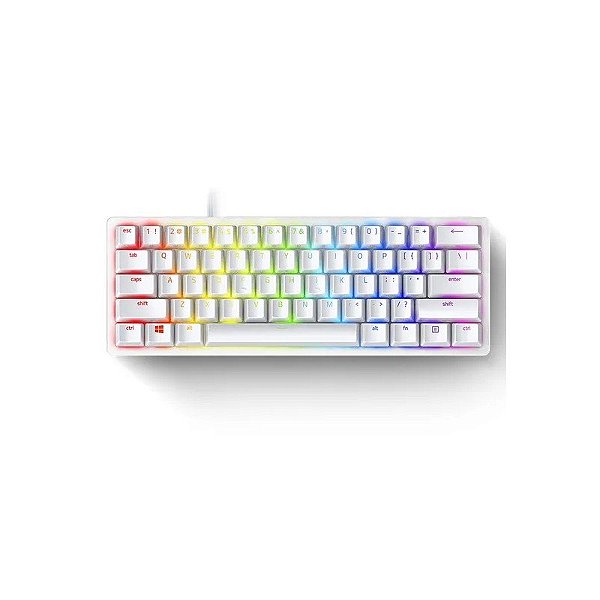 Teclado Razer Huntsman Mini 60% Interruptor Óptico Linear USB Inglês US Mercury - RZ03-03390300-R3M1