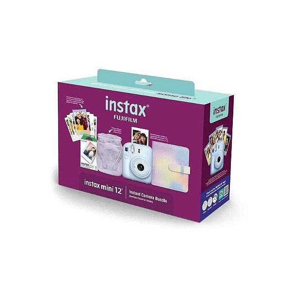 Câmera Instantânea Fujifilm Instax Mini 12 Holiday Bundle Azul Pastel (Caixa Feia)