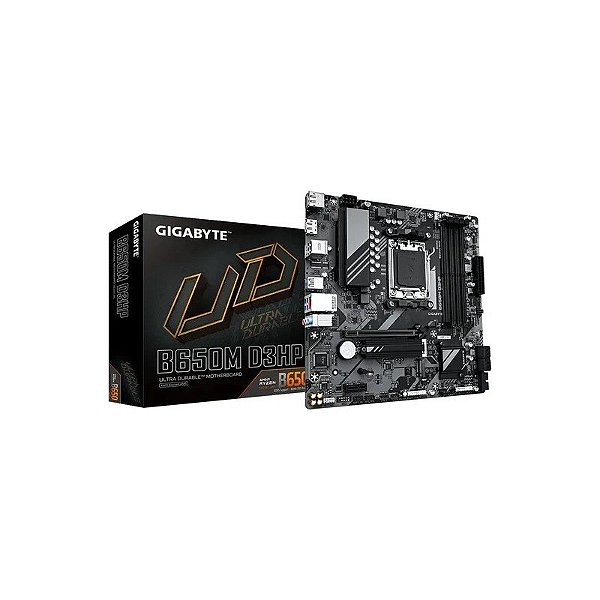 Placa-mãe Gigabyte B650M D3HP DDR5 Soquete AM5 Chipset AMD B650 Micro ATX