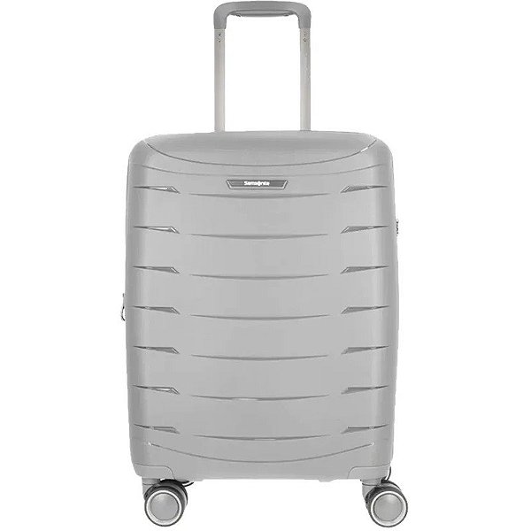 Baú (Maleta) de Viagem Pequeno Samsonite Aerolux Carry On Spinner 153358-4052 - Prata Fosco
