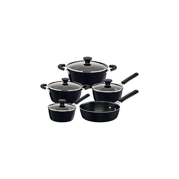 Jogo de Panelas Tramontina Glenz 28699/610 Preto 5 Peças