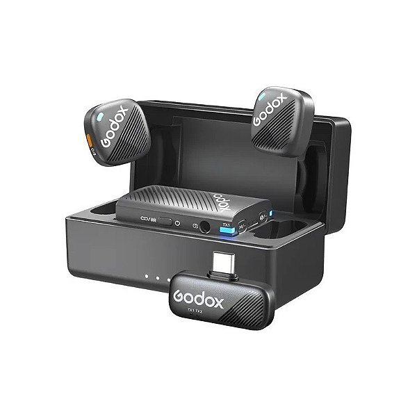 Microfone Godox Cube-C Combo 1TX+1RX Sem Fio