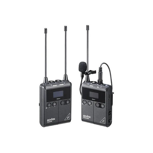 Microfone Godox WMICS1 Kit 1 RX+TX Sem Fio para Câmera - Preto