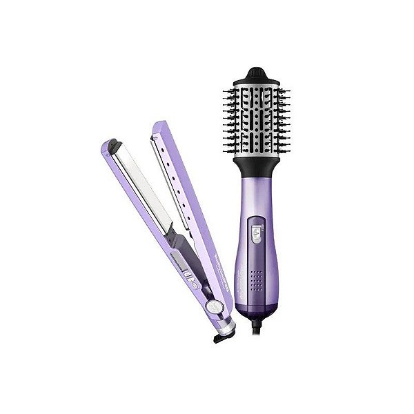 Kit Babylisspro Nano Titanium BNTLVPP44UZ Escova/Alisadora Bivolt - Lilás
