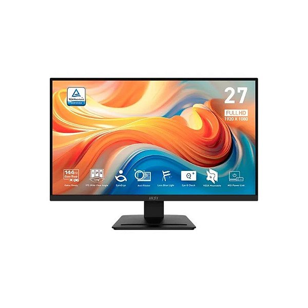 Monitor MSI Pro MP273L Preto E14 23,8 Pol/27 Polegadas Plano/144Hz/1ms