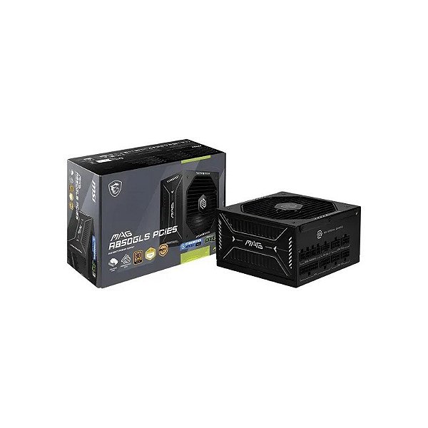 Fonte de Alimentação MSI Mag A850GLS PCIE5 80 Plus Gold Full Modular 850 W - Preto (306-7ZPIY23-CE0)