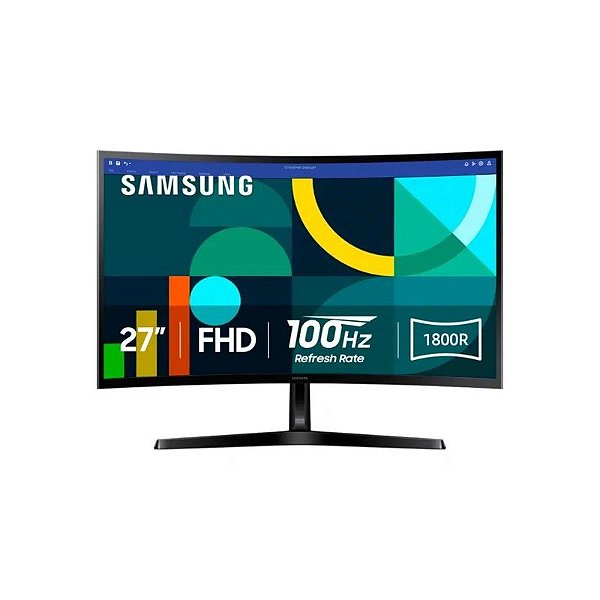 Monitor Curvo Samsung LS27D366GANXZA FHD 4ms 100Hz IPS HDMI VGA Preto