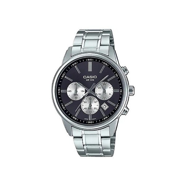 Relógio Casio MTP-E515D-1AVDF Analógico Masculino - Preto/Prata