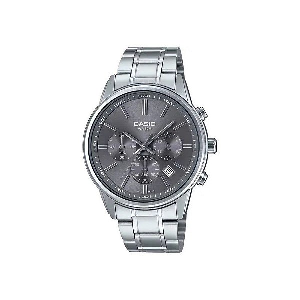 Relógio Casio MTP-E515D-8AVDF Analógico Masculino - Cinza/Prata
