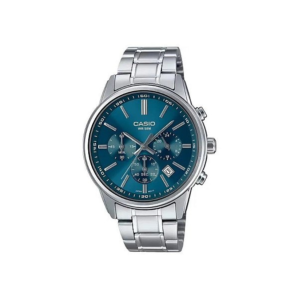 Relógio Casio MTP-E515D-2A1VDF Analógico Masculino - Verde/Prata